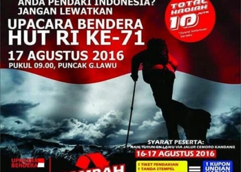 Upacara 17 Agustus di Lawu Dapat Hadiah