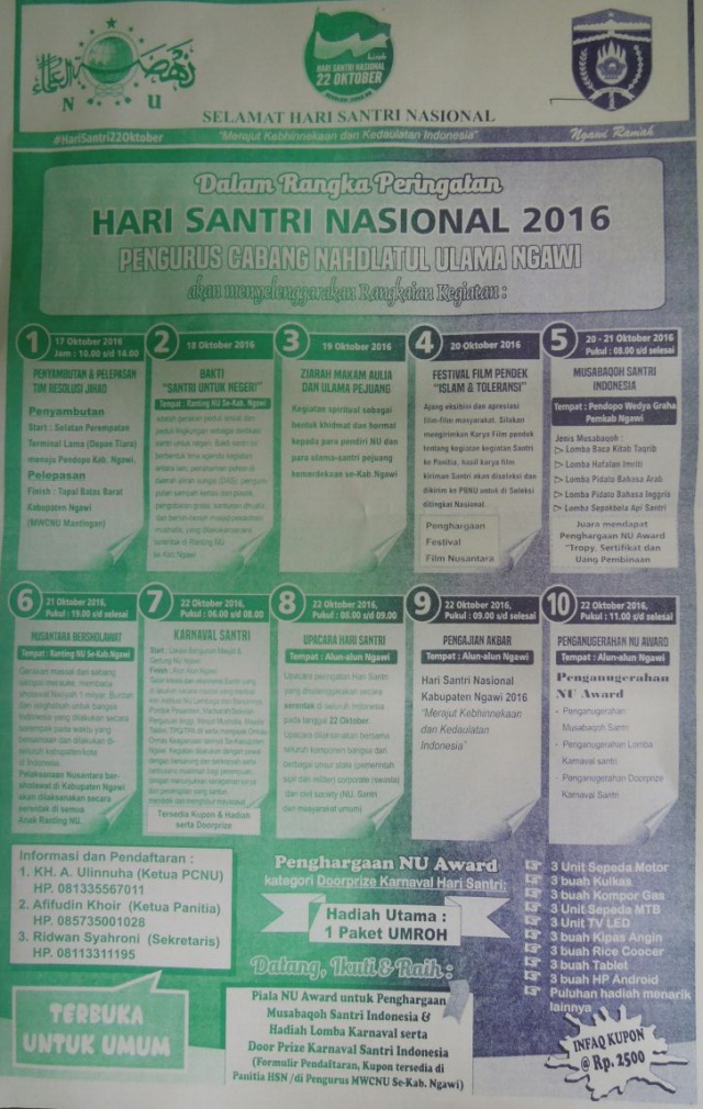 Peringatan Hari Santri Nasional di Ngawi