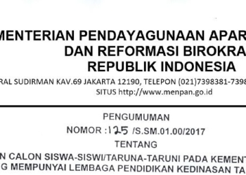 Pengumuman Penerimaan Calon Siswa Kedinasan 2017