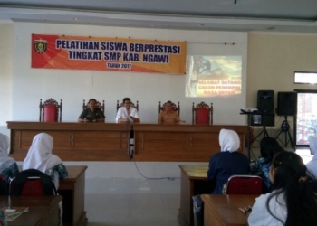 Dinas Pendidikan Ngawi Adakan Pelatihan Siswa Berprestasi tingkat SMP