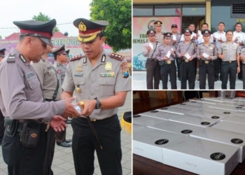 Kapolres Ngawi Bagikan 26 Smartphone kepada Tim Cyber Troops