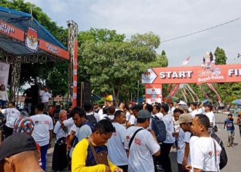 Semarak Jalan Sehat Pilgub Jatim 2018 di Alun – Alun Ngawi