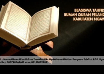Beasiswa Pendidikan Tahfidz di Rumah Quran Pelangi Ngawi