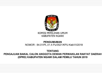 Pengumuman Pengajuan Bakal Calon Anggota DPRD Kabupaten Ngawi