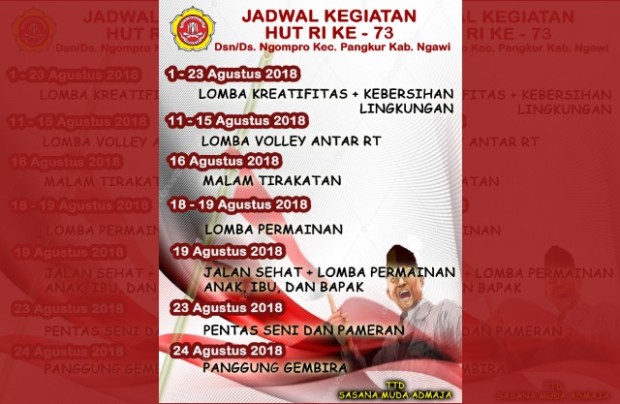 Serangkaian Kegiatan Desa Ngompro Dalam Memeriahkan HUT RI ke-73