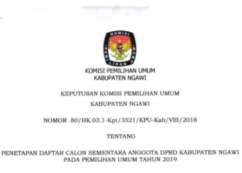 Inilah Daftar Calon Sementara Anggota DPRD Ngawi pada Pemilu 2019