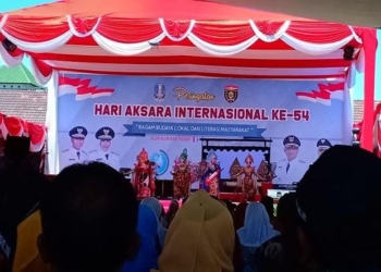 Puncak Hari Aksara Internasional ke-54 Provinsi Jawa Timur Digelar di Alun-Alun Ngawi