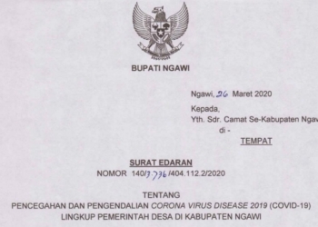 Bupati Ngawi Meminta Seluruh Kepala Desa Membentuk Relawan Tanggap COVID-19