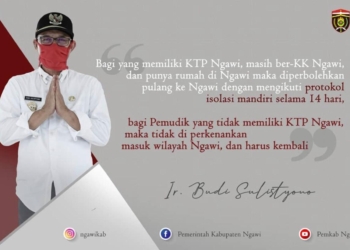 Kanang Bolehkan Warga yang Ber-KTP Ngawi Pulang dengan Wajib Isolasi Mandiri Selama 14 Hari