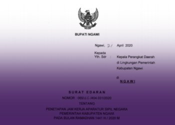 Begini Penetapan Jam Kerja ASN Ngawi Saat Bulan Puasa Tahun 2020