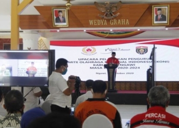 Pesan Bupati Ngawi untuk Pengurus KONI Periode 2020-2024