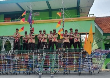 Pramuka MAN 1 Ngawi Mewakili Kwarcab Ngawi dalam Gelar Pionering 500 Tongkat Kwarda Jatim Tahun 2020