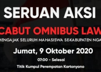 Sejumlah Organisasi Mahasiswa Ngawi Siap Menggelar Aksi Turun ke Jalan Menolak Penetapan Omnibus Law