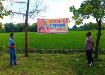 Jajaran Polres Ngawi Sebarkan Larangan Pasang Jebakan Tikus di Persawahan