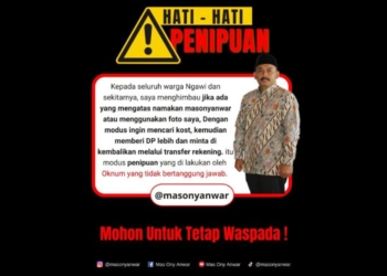 Ony Anwar Himbau Warga Ngawi Waspada Penipuan yang Mengatasnamakan Dirinya