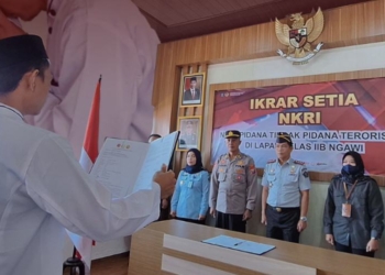 Napi Teroris di Lapas Kelas II B Ngawi Berikrar Setia kepada NKRI