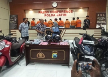 Polda Jatim tangkap sembilan pencuri motor beraksi di 23 TKP