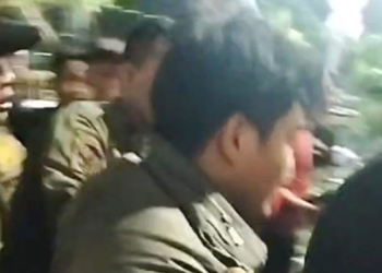 Pria diduga copet ditangkap saat nobar timnas di Taman Surya