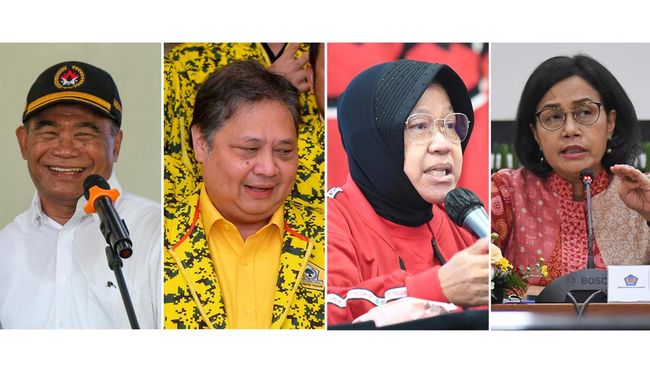 Risma, Sri Mulyani dan Airlangga Tiba di Arena Sidang Sengketa Pilpres