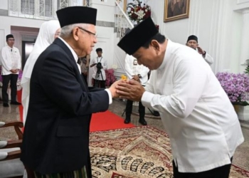 Prabowo Silaturahmi ke Ma’ruf Amin usai Menghadap Jokowi
