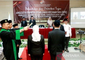 KPU Sumenep lantik 135 anggota PPK untuk Pilkada 2024