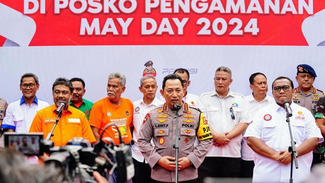 Kapolri Angkat Pemimpin Serikat Buruh Jadi Staf Ahli saat Aksi May Day