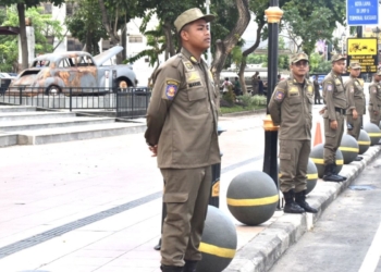 Satpol PP lakukan pengawasan 24 jam di Kawasan Kota Lama Surabaya