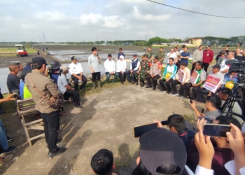 Kunker ke Ngawi, Gibran Coba Alsintan Tanam Padi